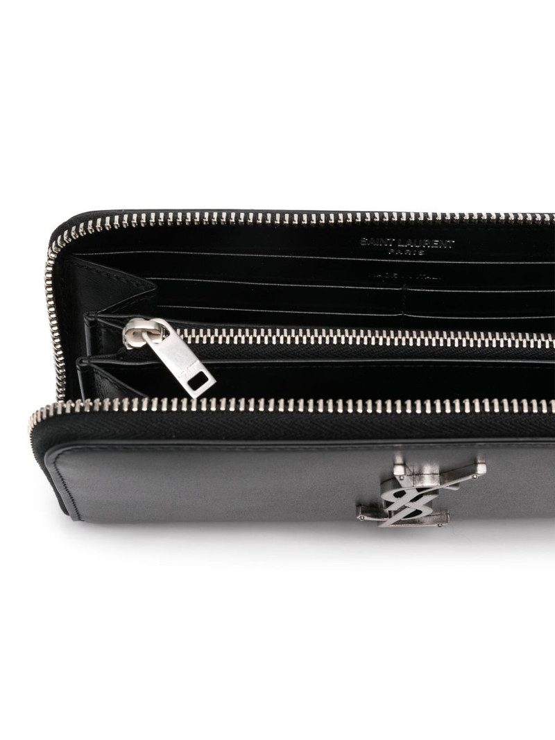 monogram zip-up leather wallet 3