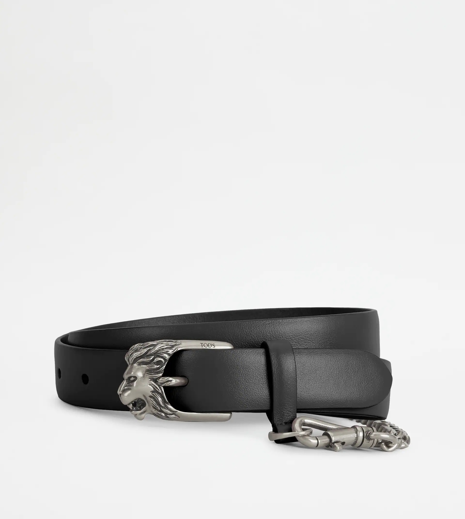 BELT IN LEATHER - BLACK - 1
