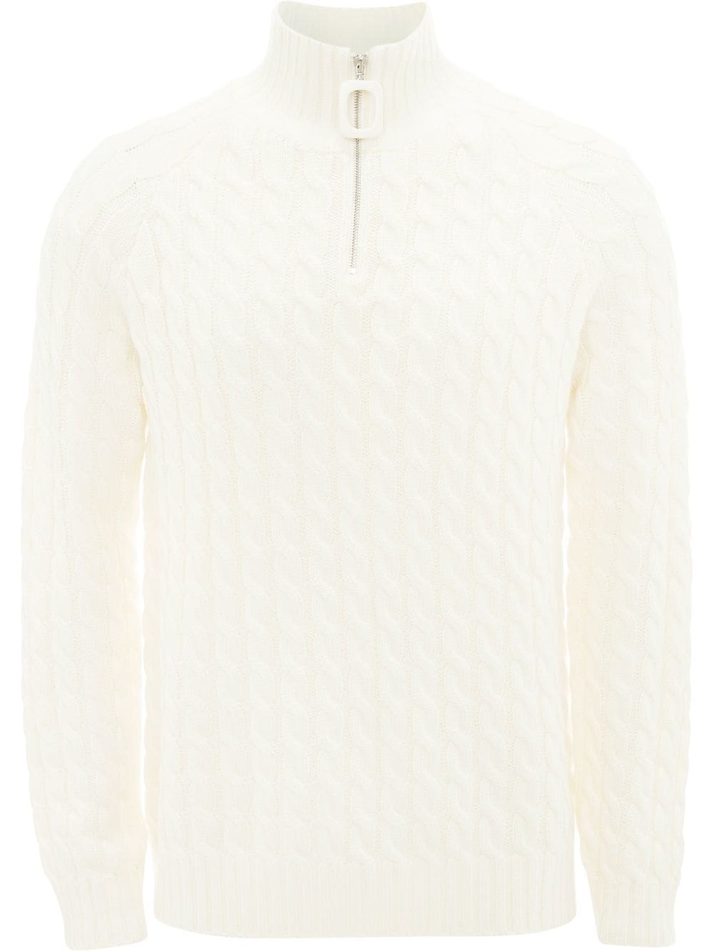 cable-knit Henley jumper - 1