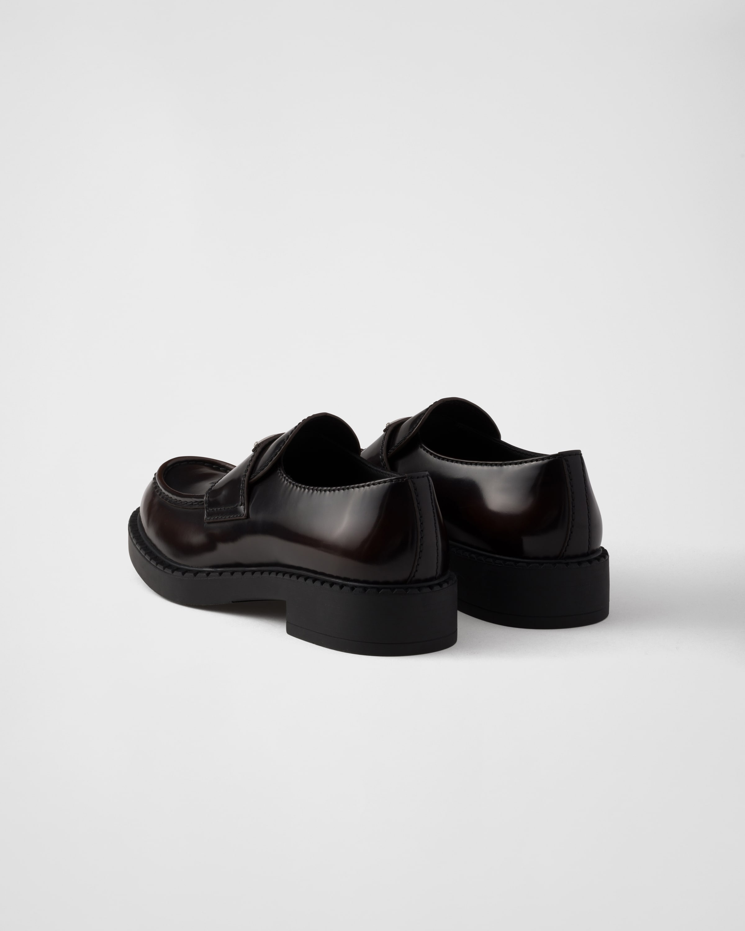 Chocolate brushed leather loafers - 5