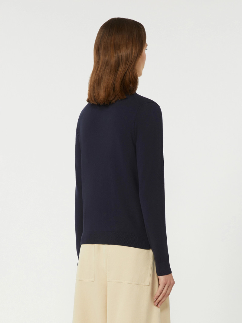 PALANCA Viscose polo-neck sweater - NAVY 4