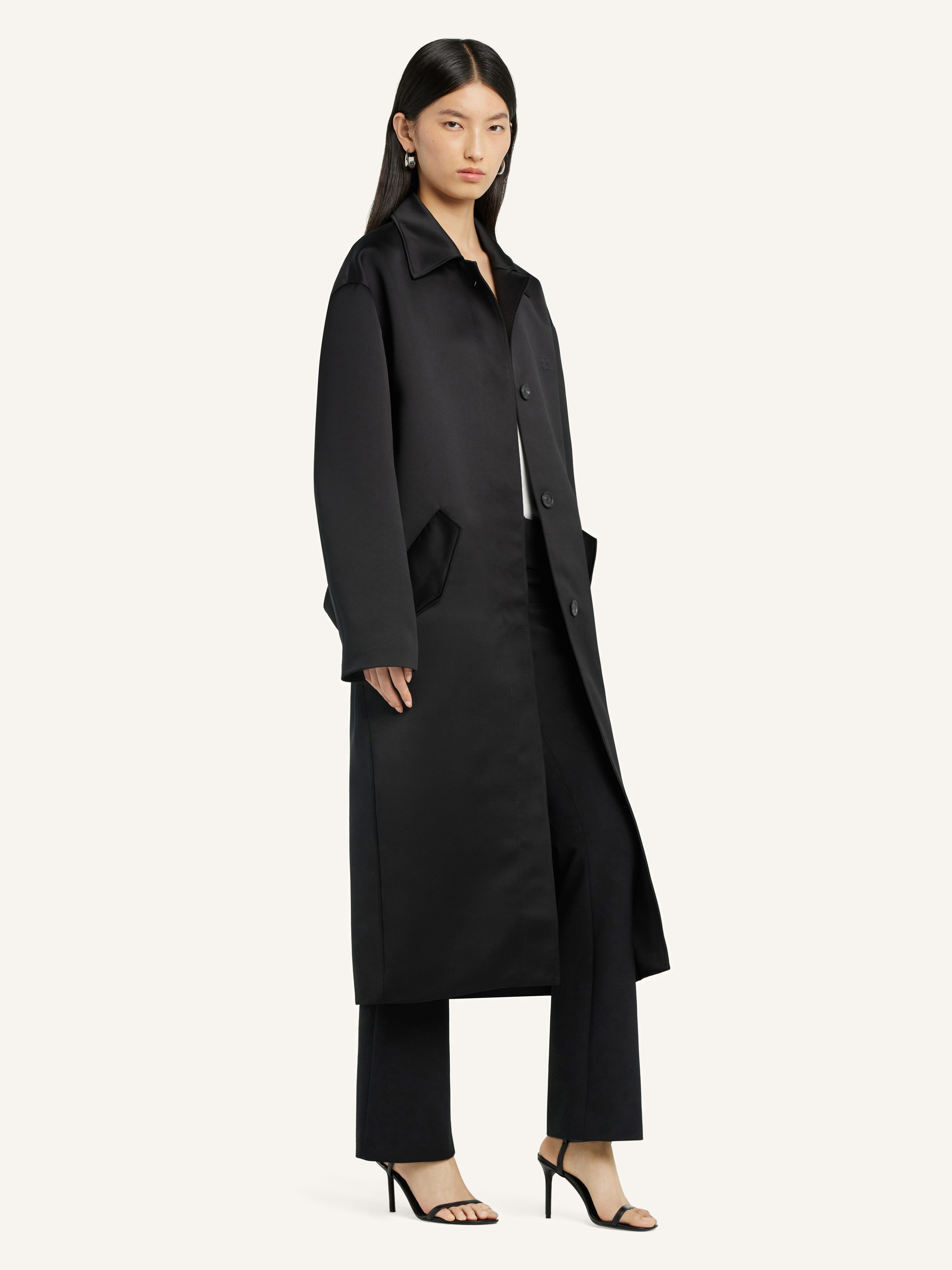 COCOON SATIN COAT - 3