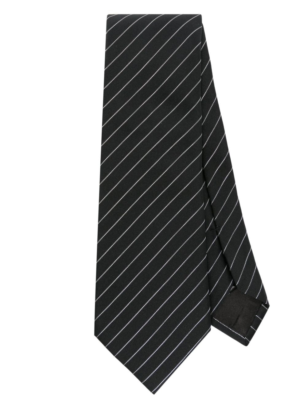 striped silk blend tie - 1