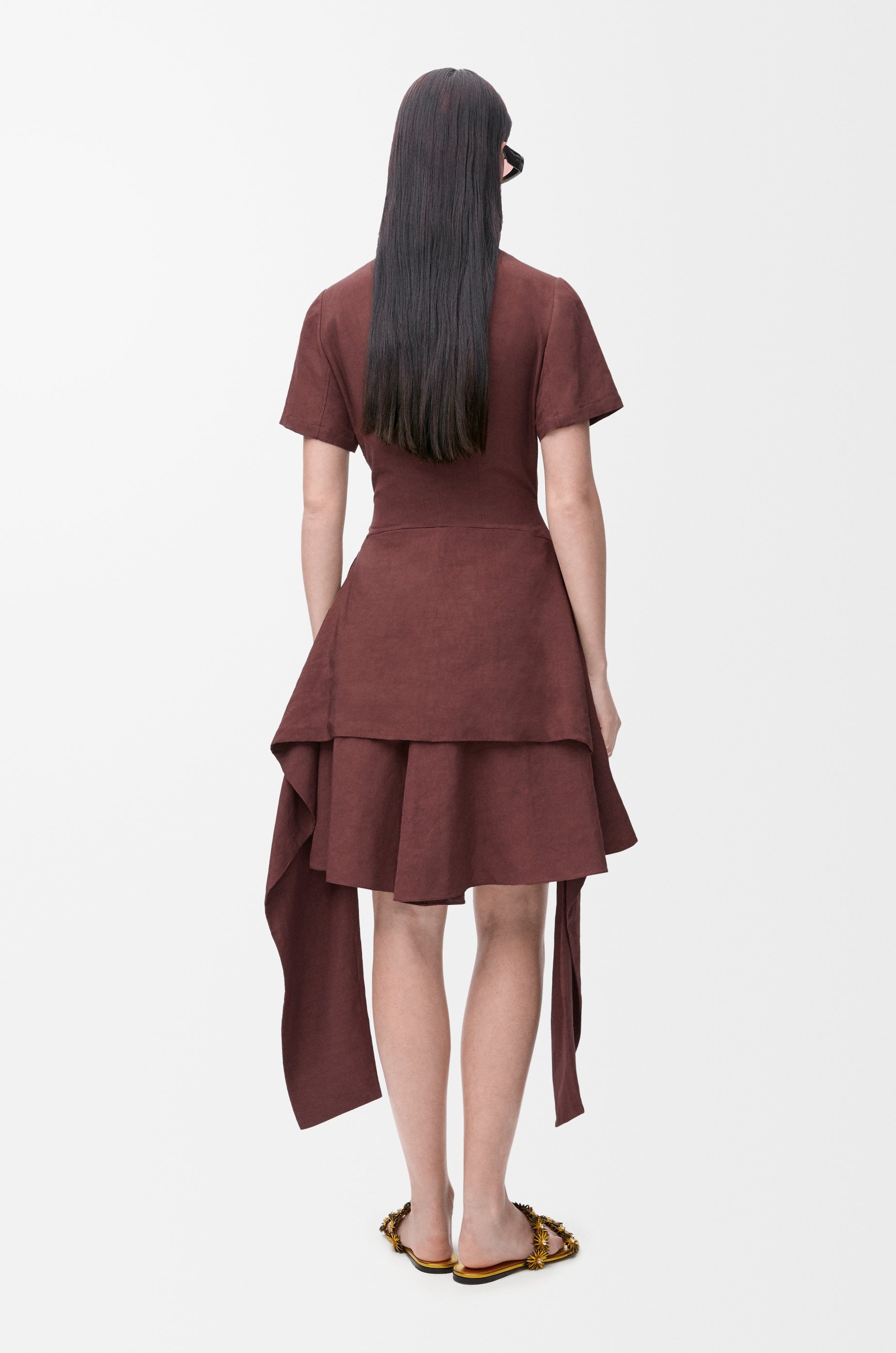 Pebble dress in viscose and linen - 4