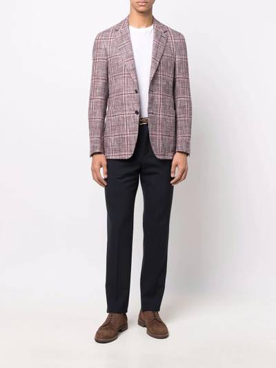 Canali single-breasted check-print blazer outlook