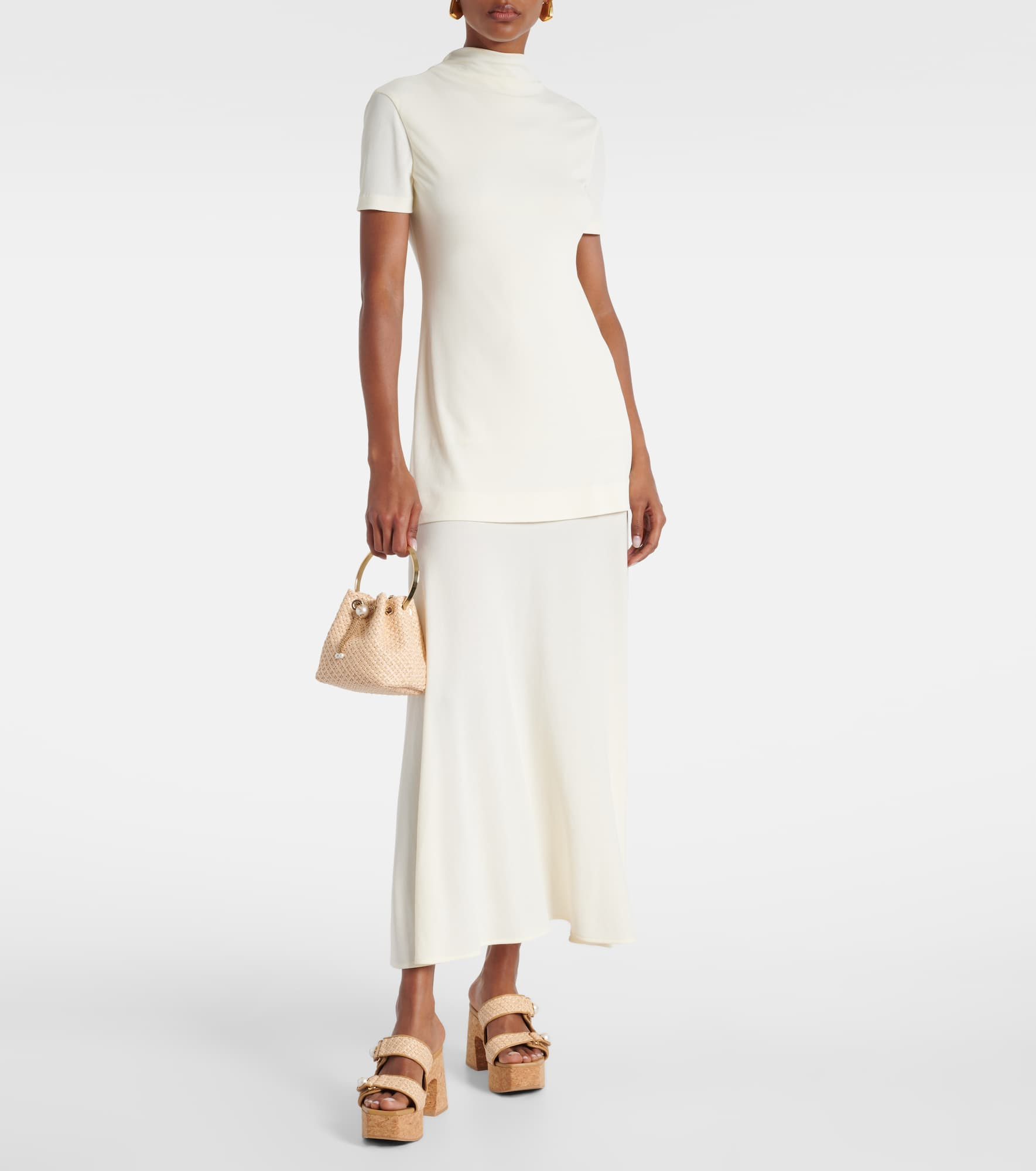 Bon Bon Small embellished raffia tote bag - 5