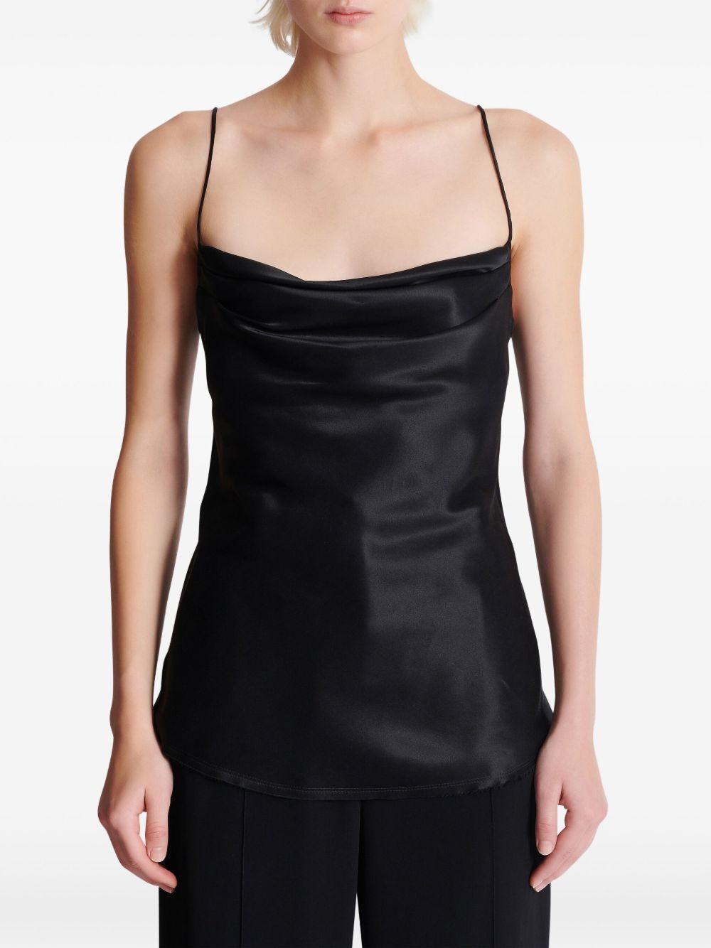draped satin top - 5