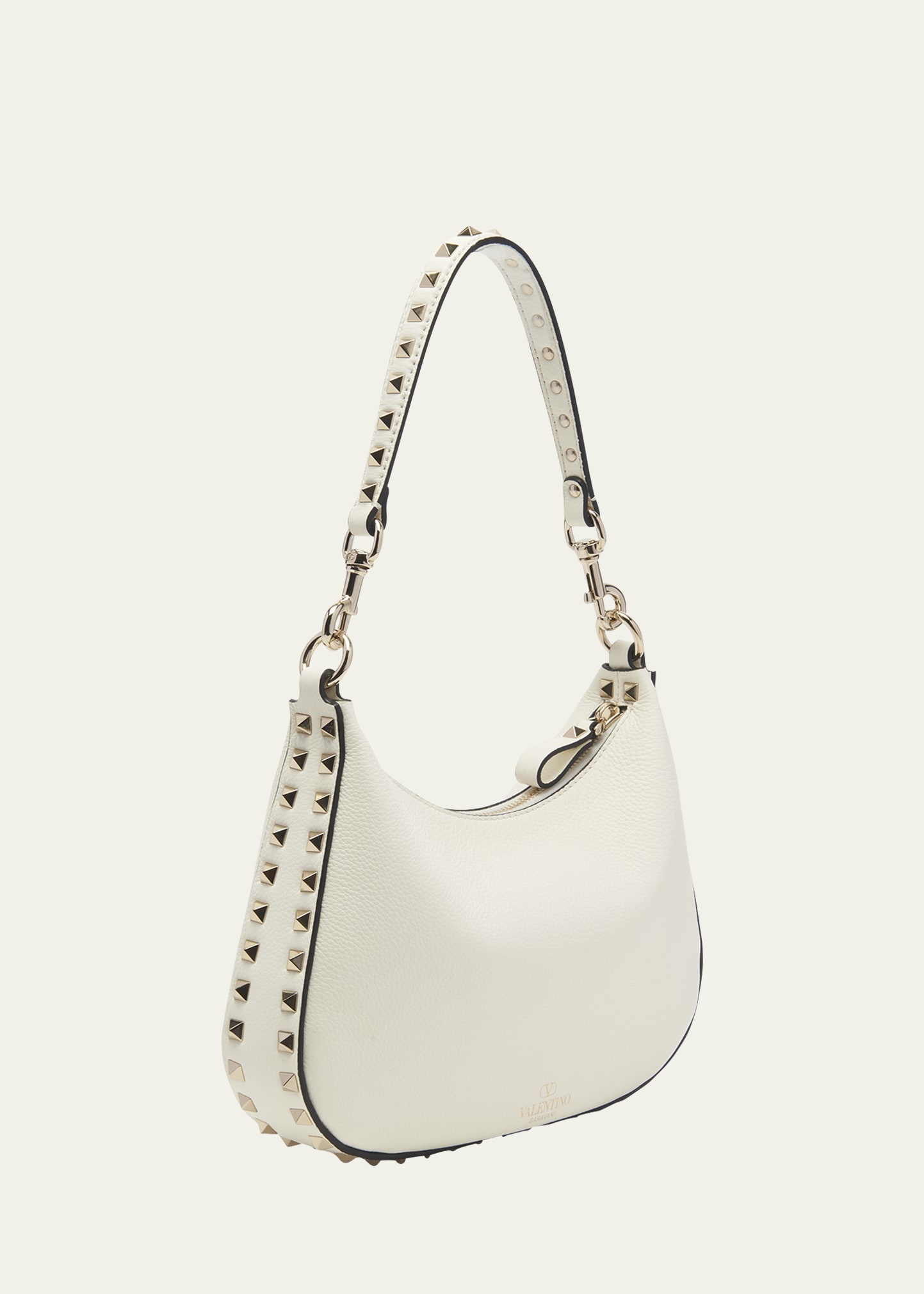 Rockstud Small Leather Hobo Bag - 3