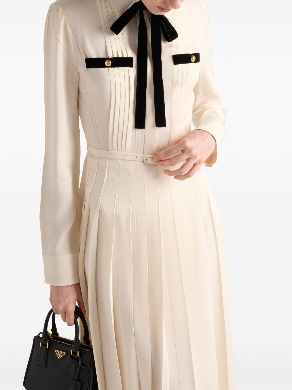 pleated satin maxi dress - 4