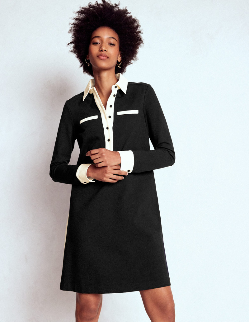 Georgina Ponte Dress-Black & White 5