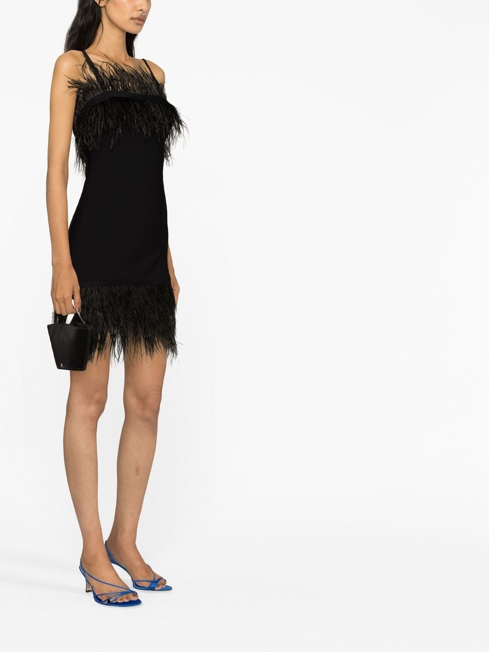 feather-trim minidress - 2