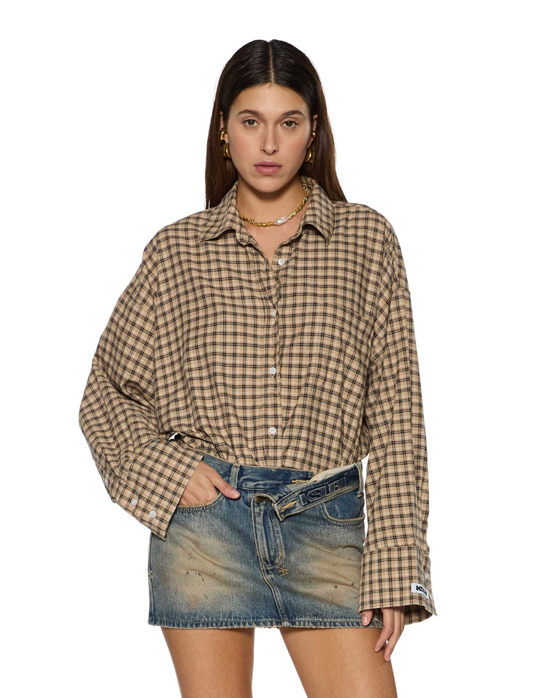 Ksubi ASTRA LS SHIRT TAN PLAID outlook