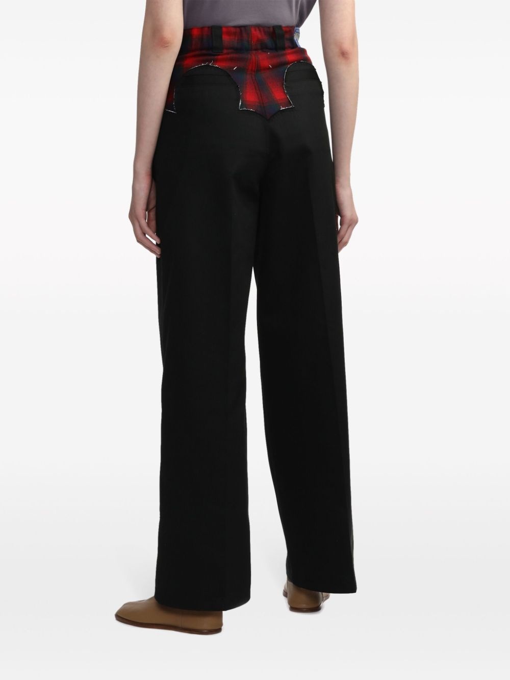 panelled wide-leg trousers - 4