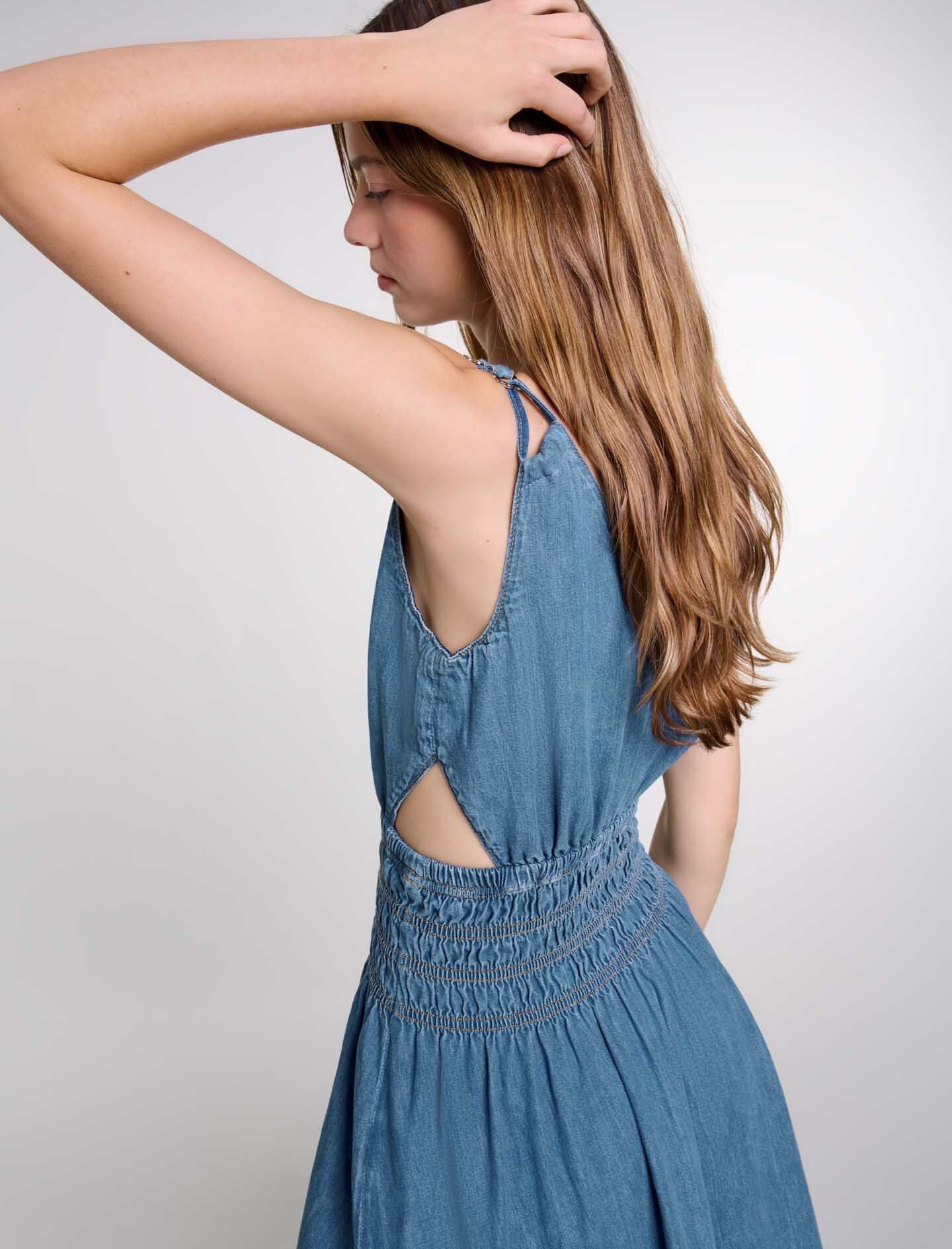 Cutaway denim maxi dress - 7