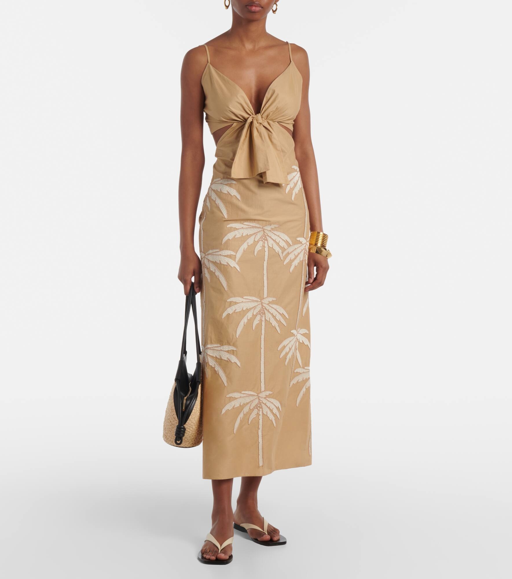 Sea Swirl tie-detail cutout midi dress - 2