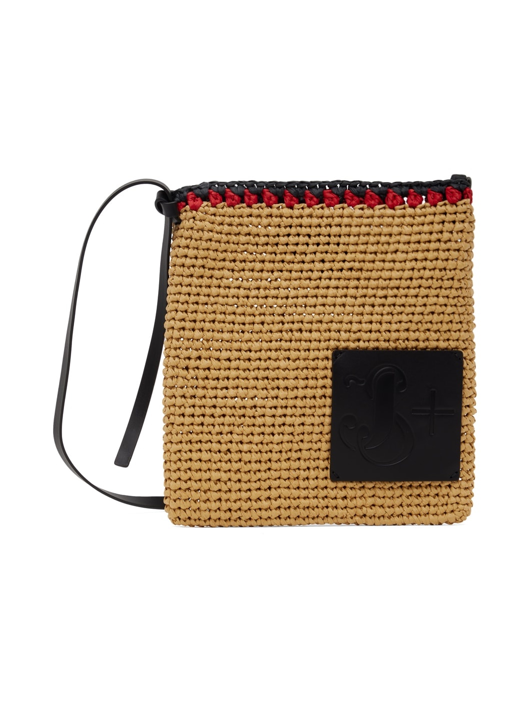 Beige Crochet Crossbody Bag - 1