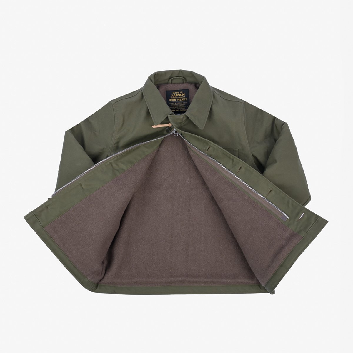 IHM-45-GRN Oiled Whipcord A2 Deck Jacket - Army Green - 7