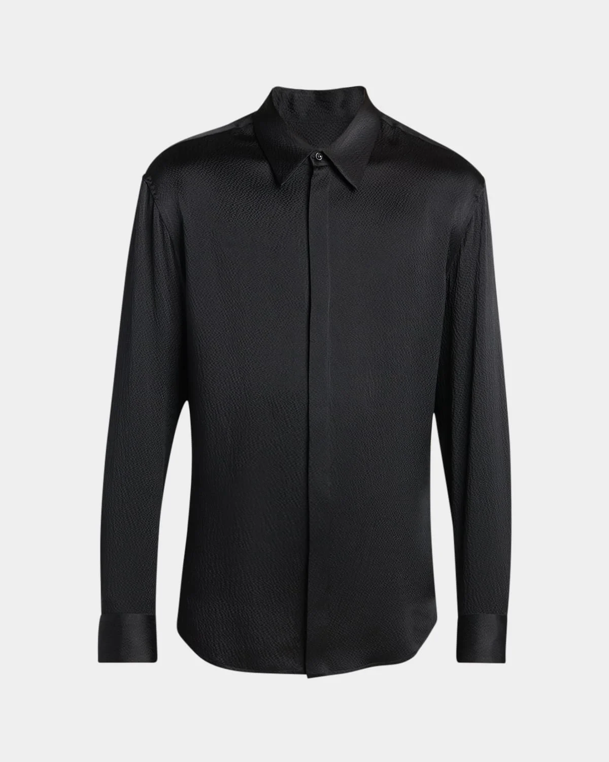 Men's Printed Silk Button-Front Shirt - 1