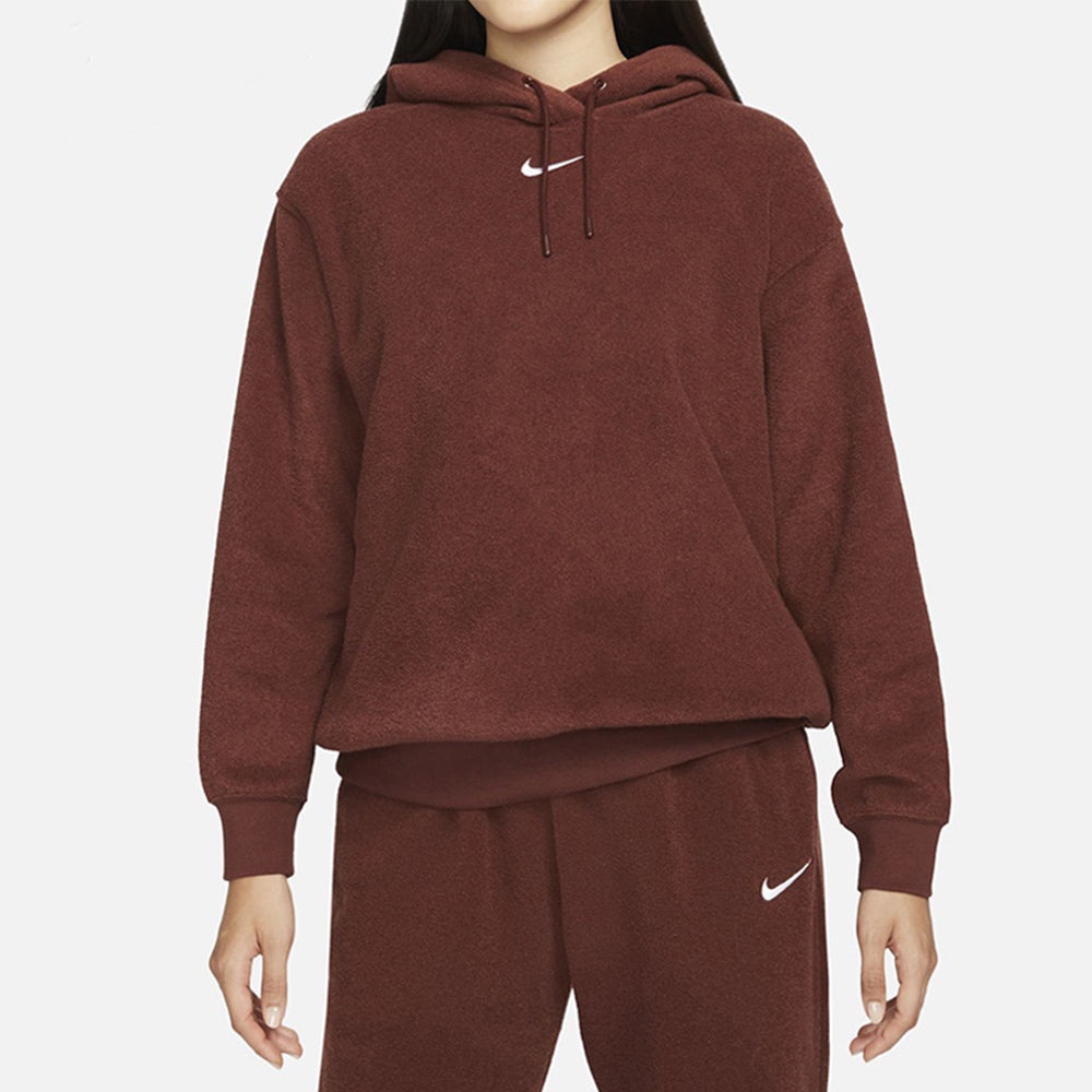 (WMNS) AS W Nike Sportswear ESSNTL PLSH Hoodie BRONZE ECLIPSE DD5119-273 - 3