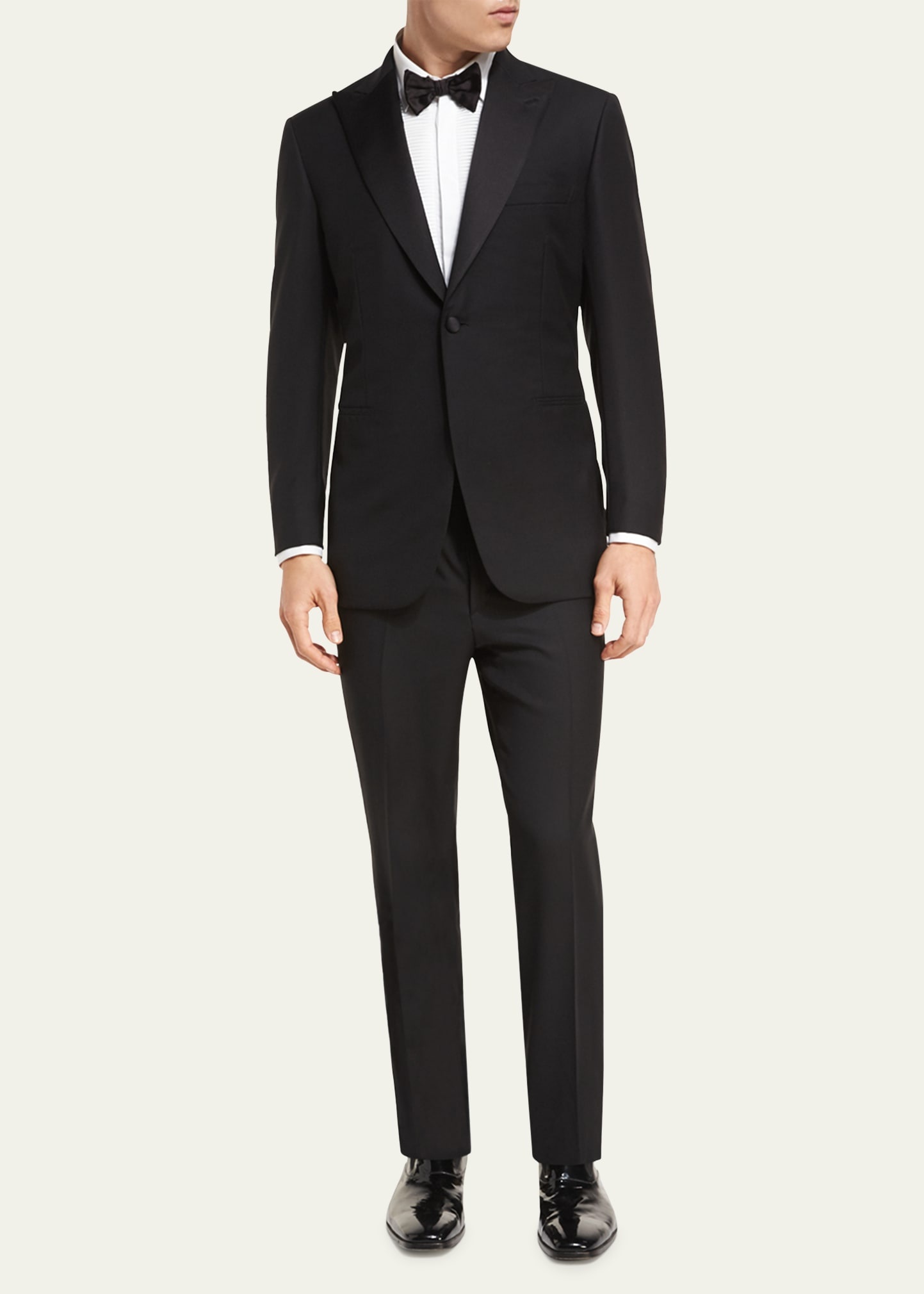 Two-Piece Wool Tuxedo Suit - 2