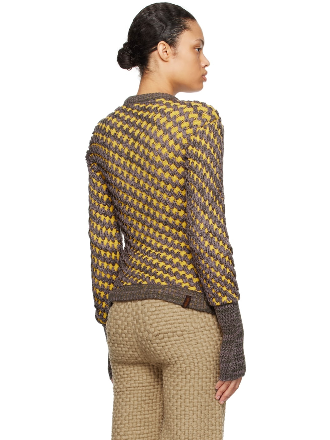SSENSE Exclusive Yellow & Taupe Cereal Sweater - 3