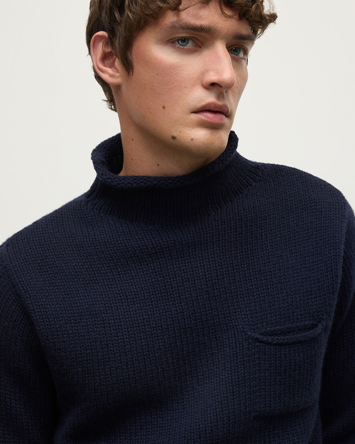 Navy Cashmere Turtleneck Jumper - 5