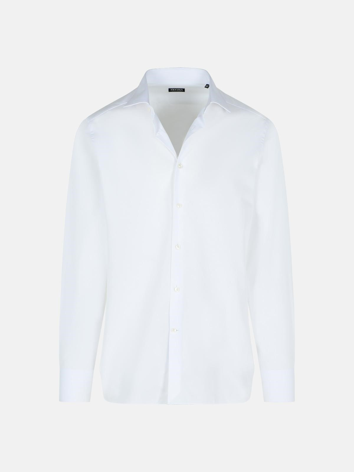 'TROFEO' WHITE COTTON SHIRT - 1