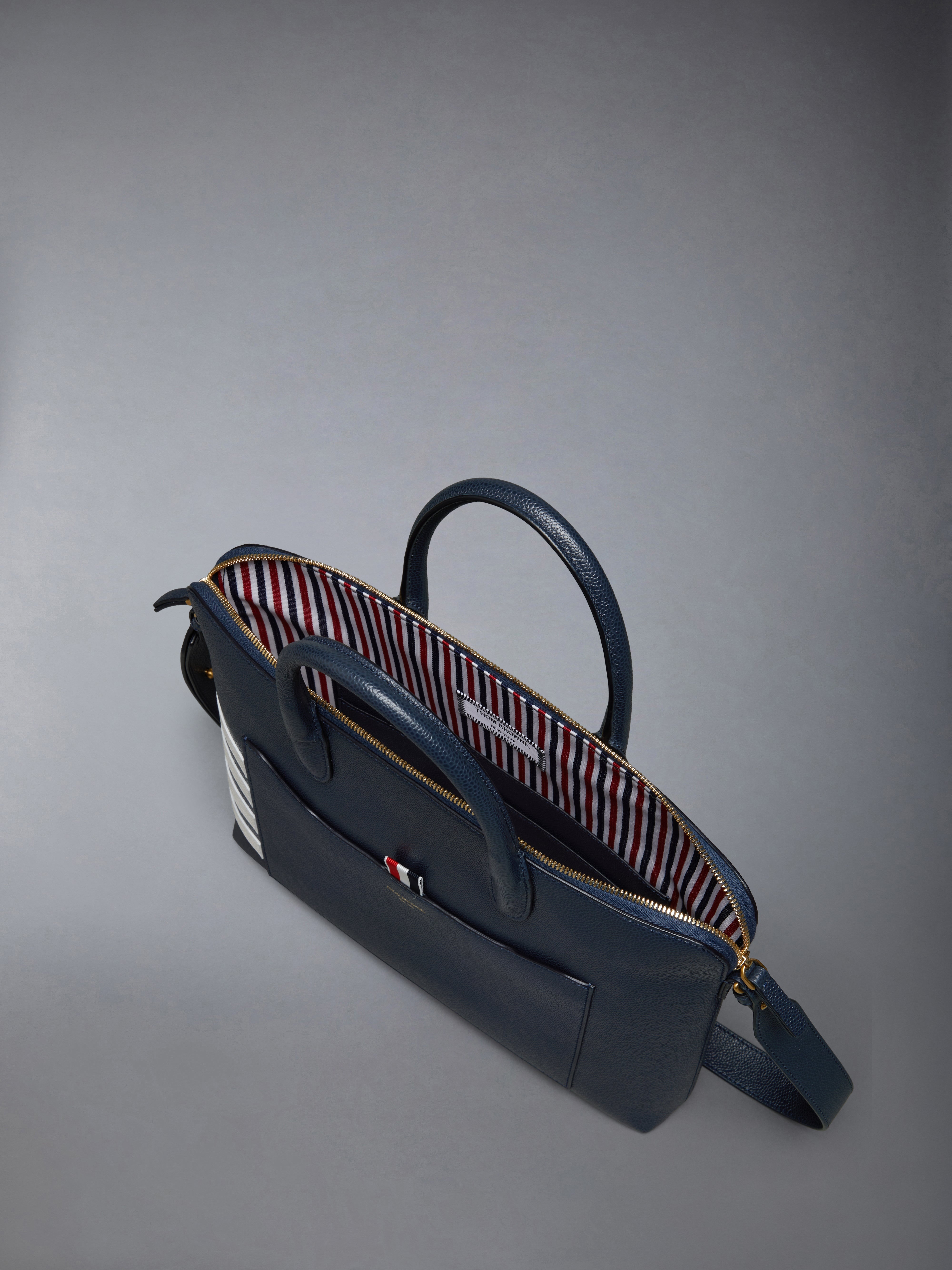 PEBBLE GRAIN 4-BAR SLIM BRIEFCASE - 5
