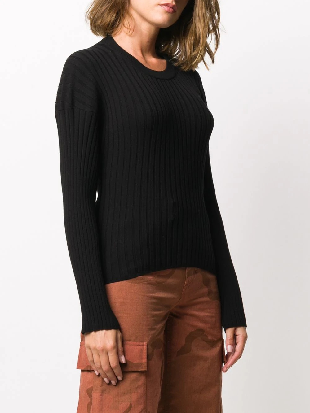 cut-out ribbed jumper - 3