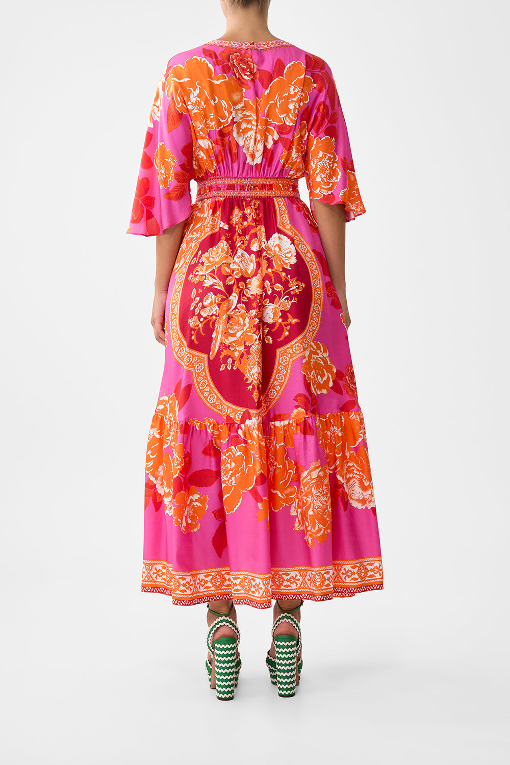WAISTED DRESS WITH HEM RUFFLE - 3
