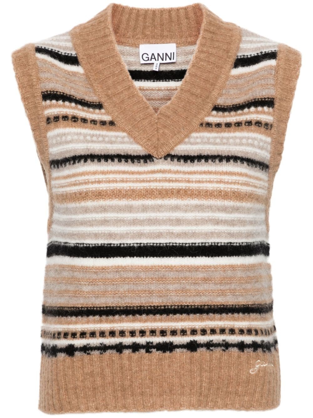 striped sleeveless jumper - 1