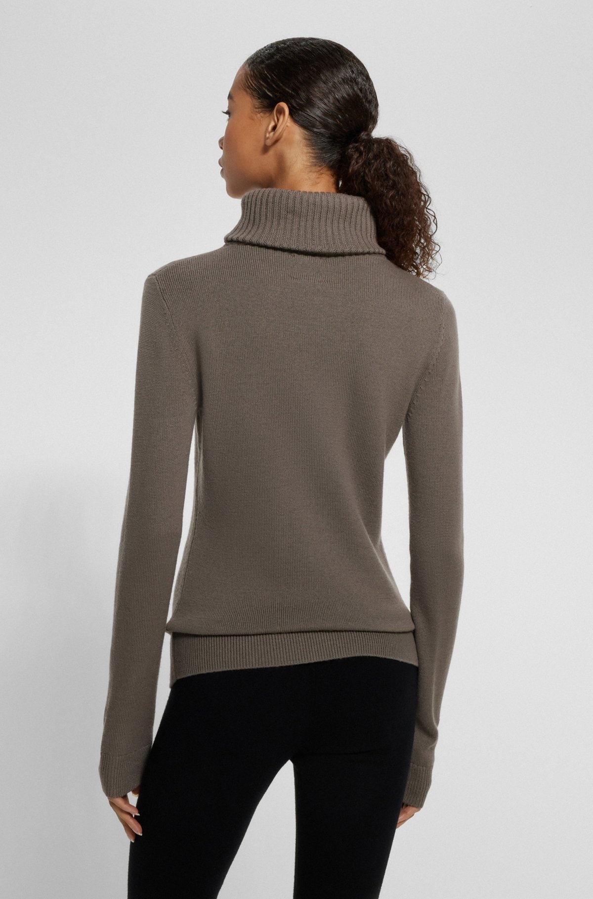 BOSS X PERFECT MOMENT SLOGAN SWEATER IN VIRGIN WOOL - 4