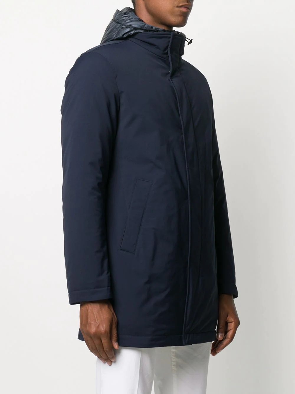 layered hooded short coat - 3