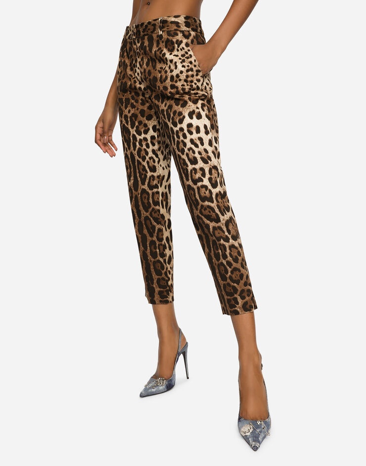 Leopard-print drill pants - 4