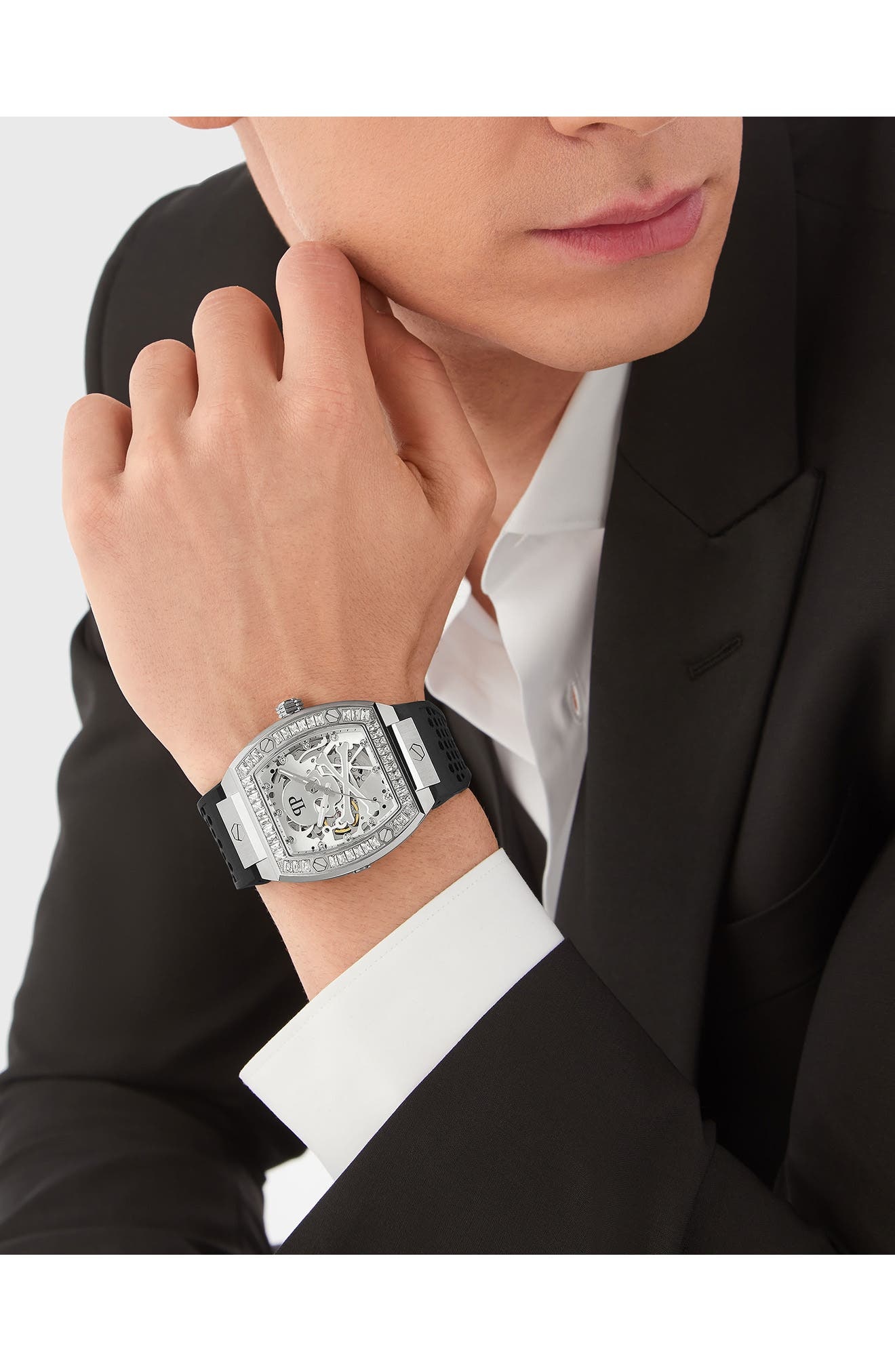 The Skeleton Silicone Strap Watch, 44mm - 2