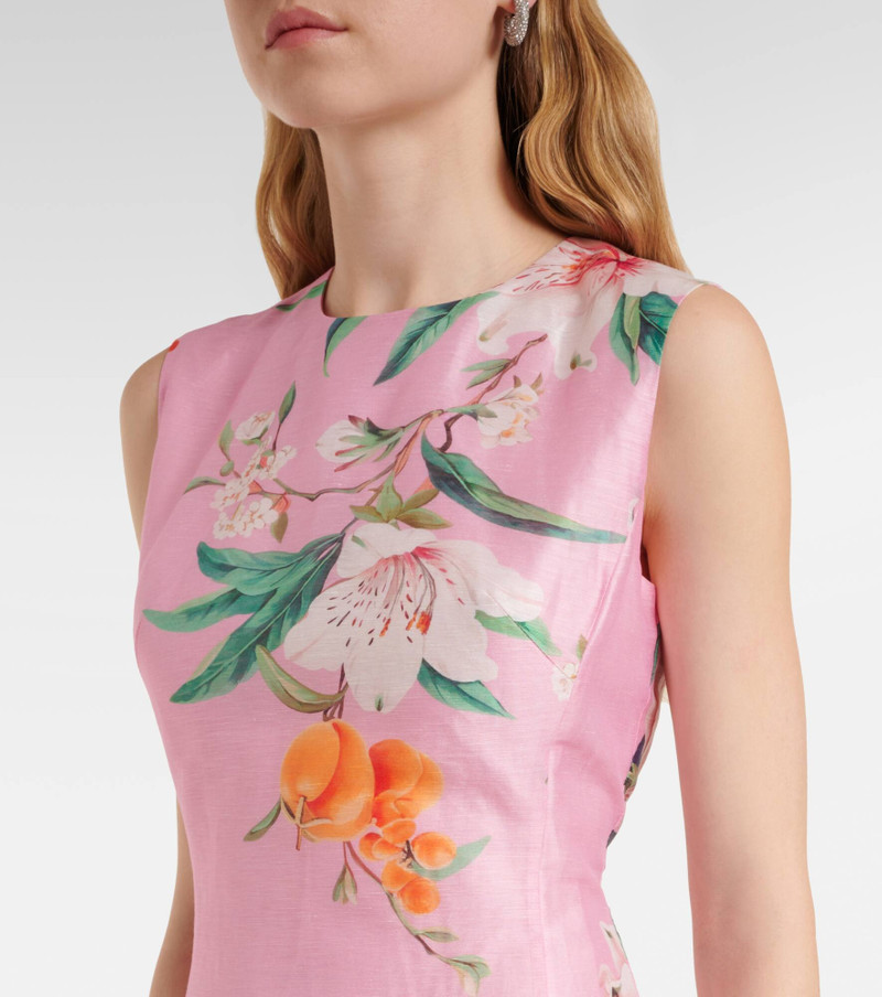 Cleo floral linen-blend midi dress 4
