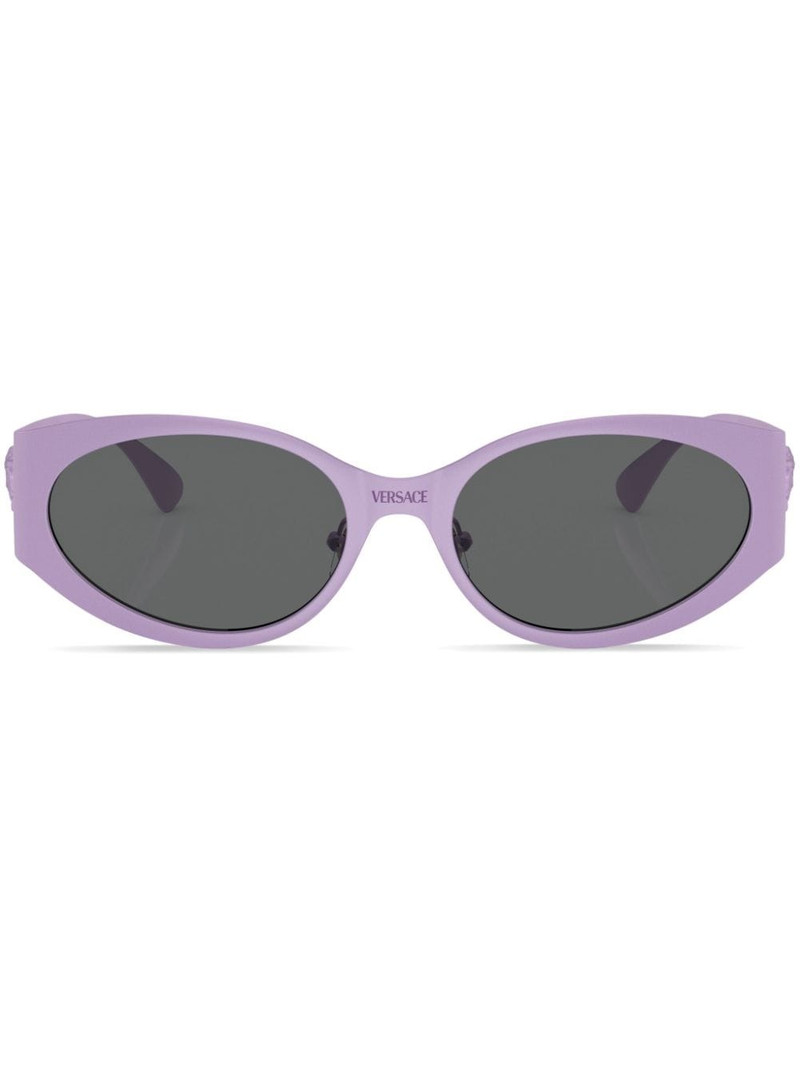 logo-plaque oval-frame sunglasses 1
