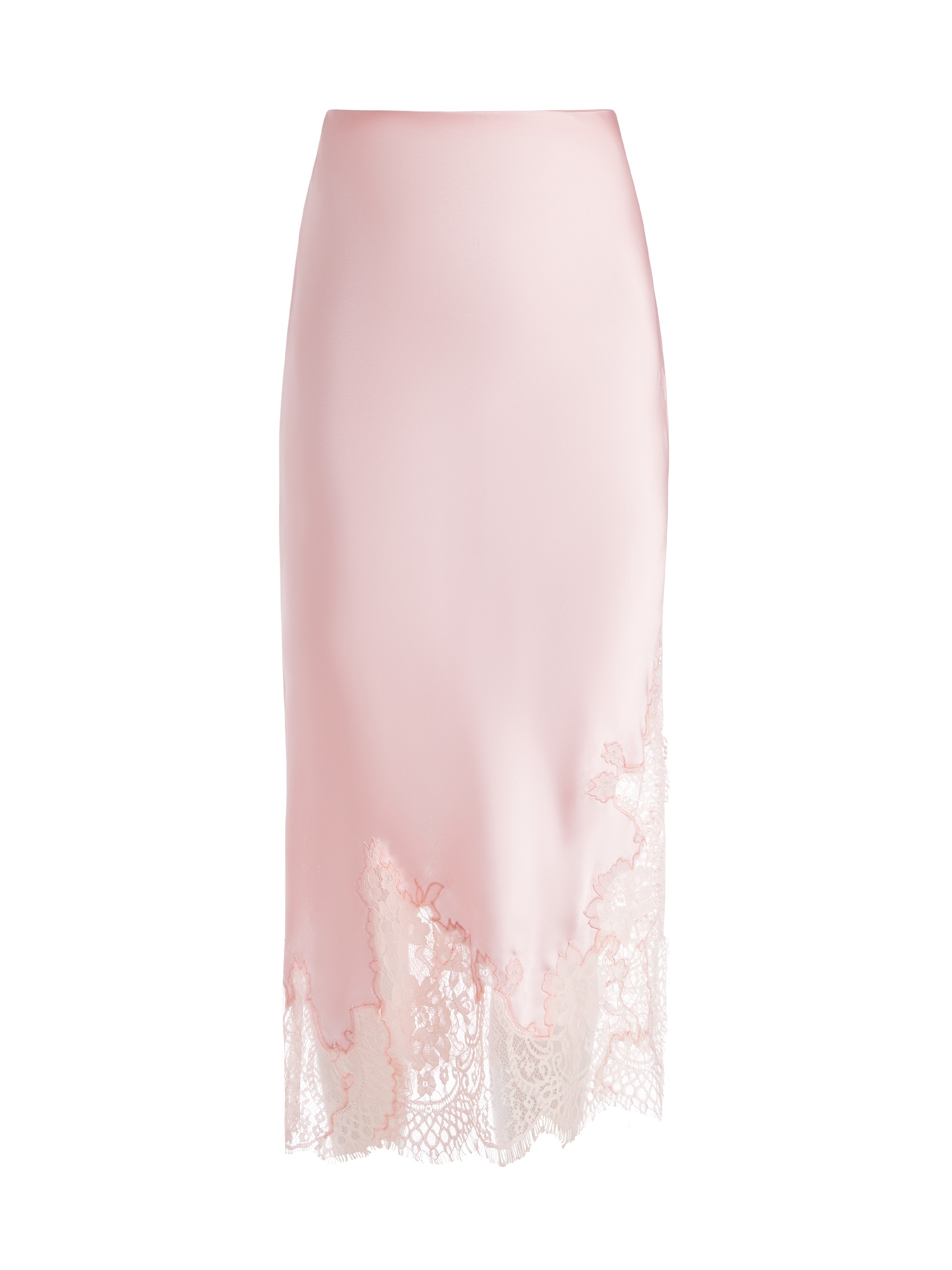 TONIA LACE TRIM ASYMMETRIC MIDI SKIRT - 1