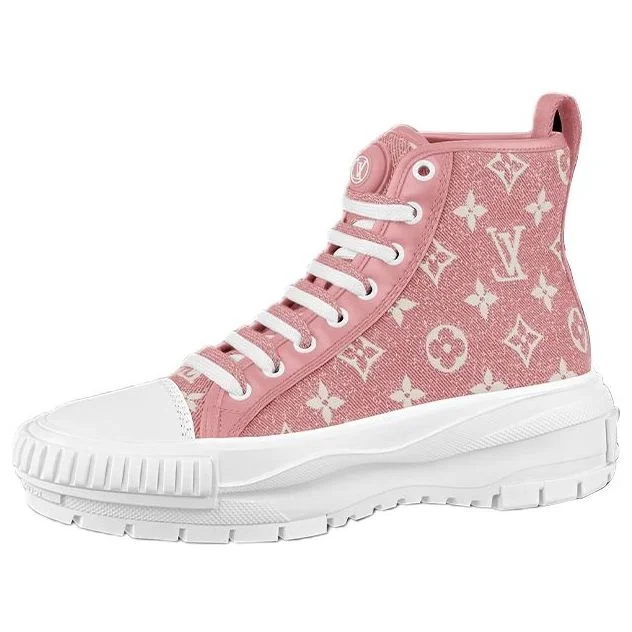 (WMNS) LOUIS VUITTON LV Squad Ankle Sneakers 'Pink Monogram' 1A9S1G - 1