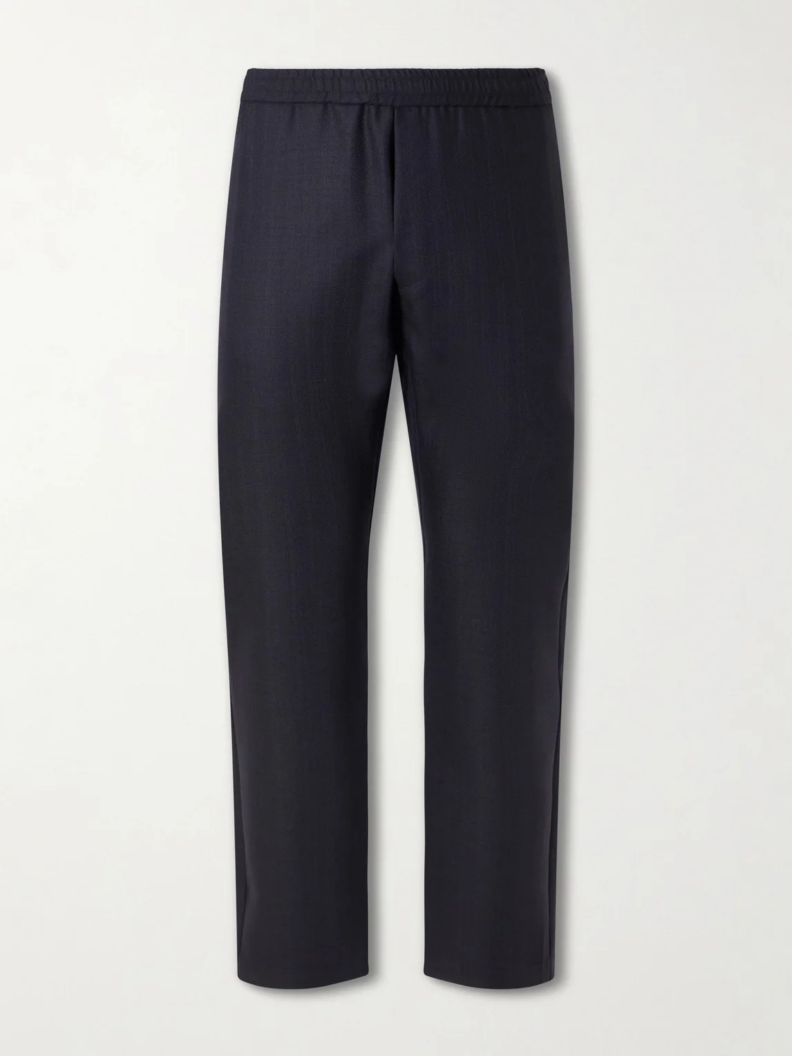 Straight-Leg Herringbone Virgin Wool Trousers - 1