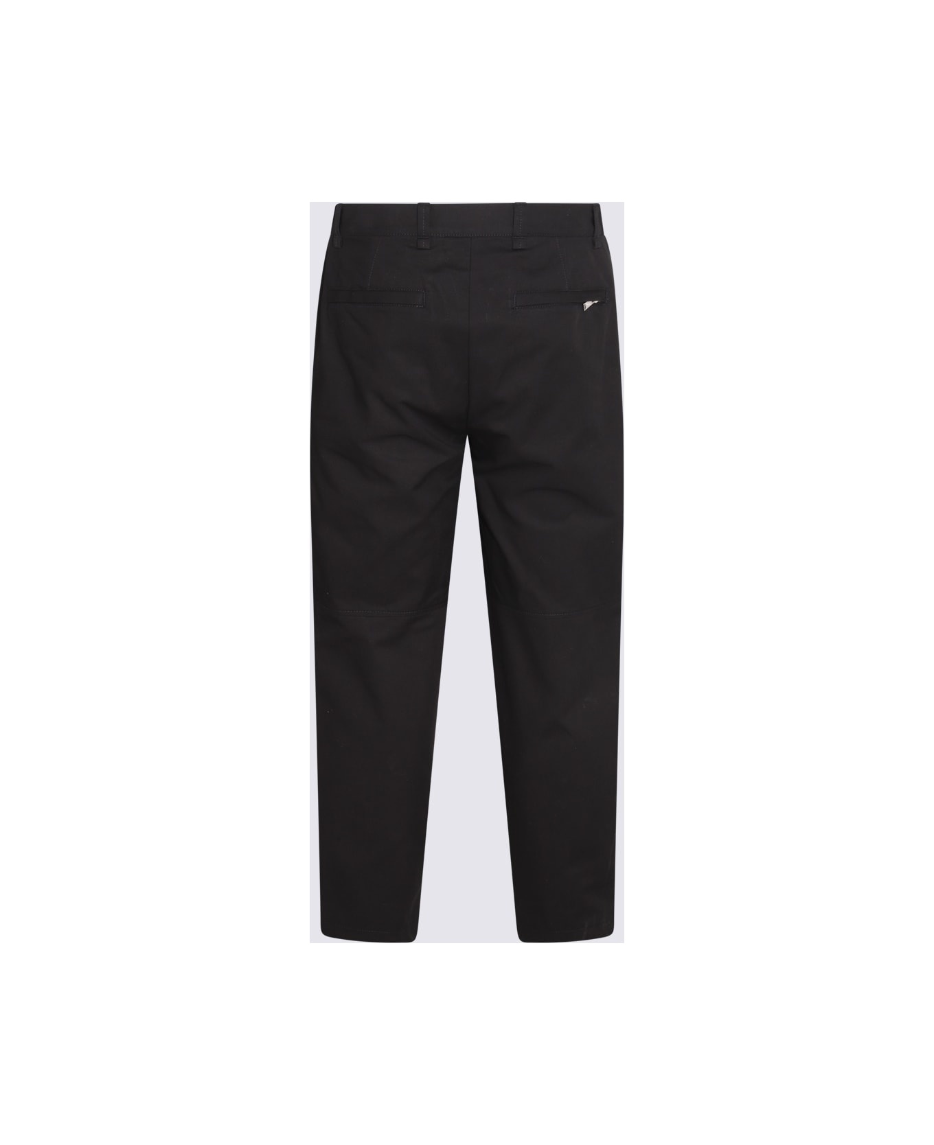 Black Cotton And Wool Blend Pants - 2