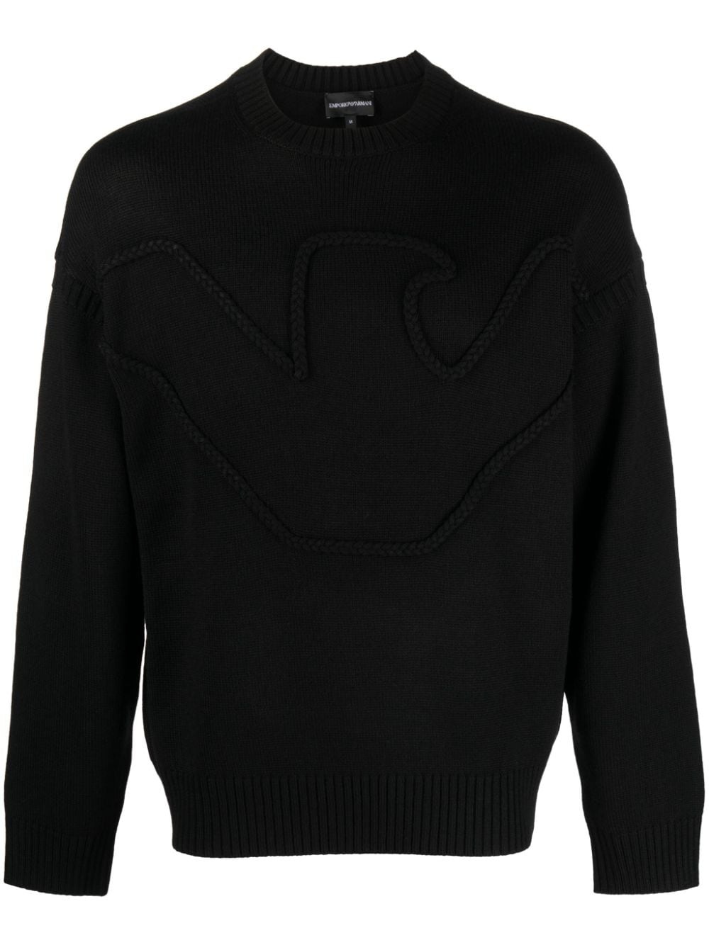 logo-embroidered wool blend jumper - 1