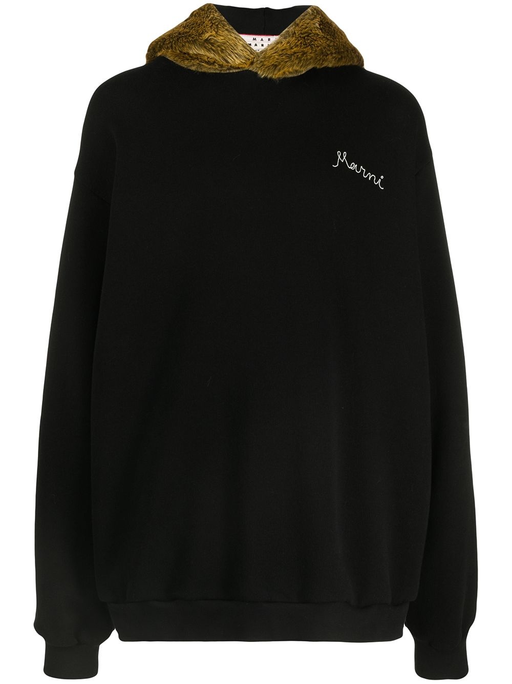 logo-embroidered oversized hoodie - 1