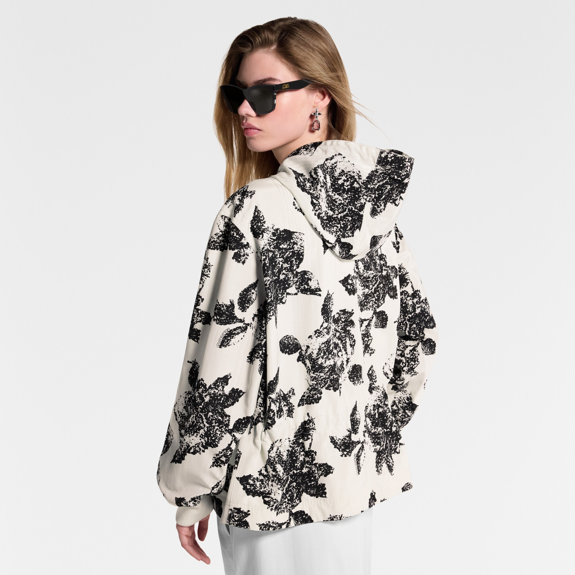 Floral Print Hooded Parka - 7
