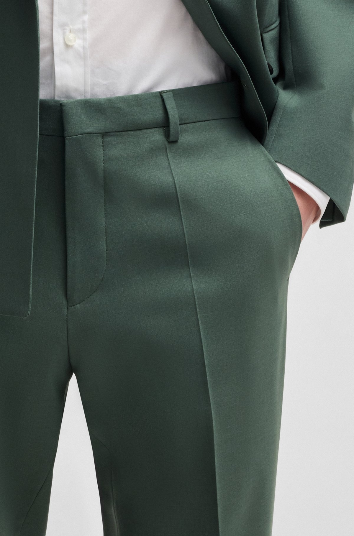 EXTRA-SLIM-FIT TROUSERS IN WOOL STRETCH POPLIN - 5