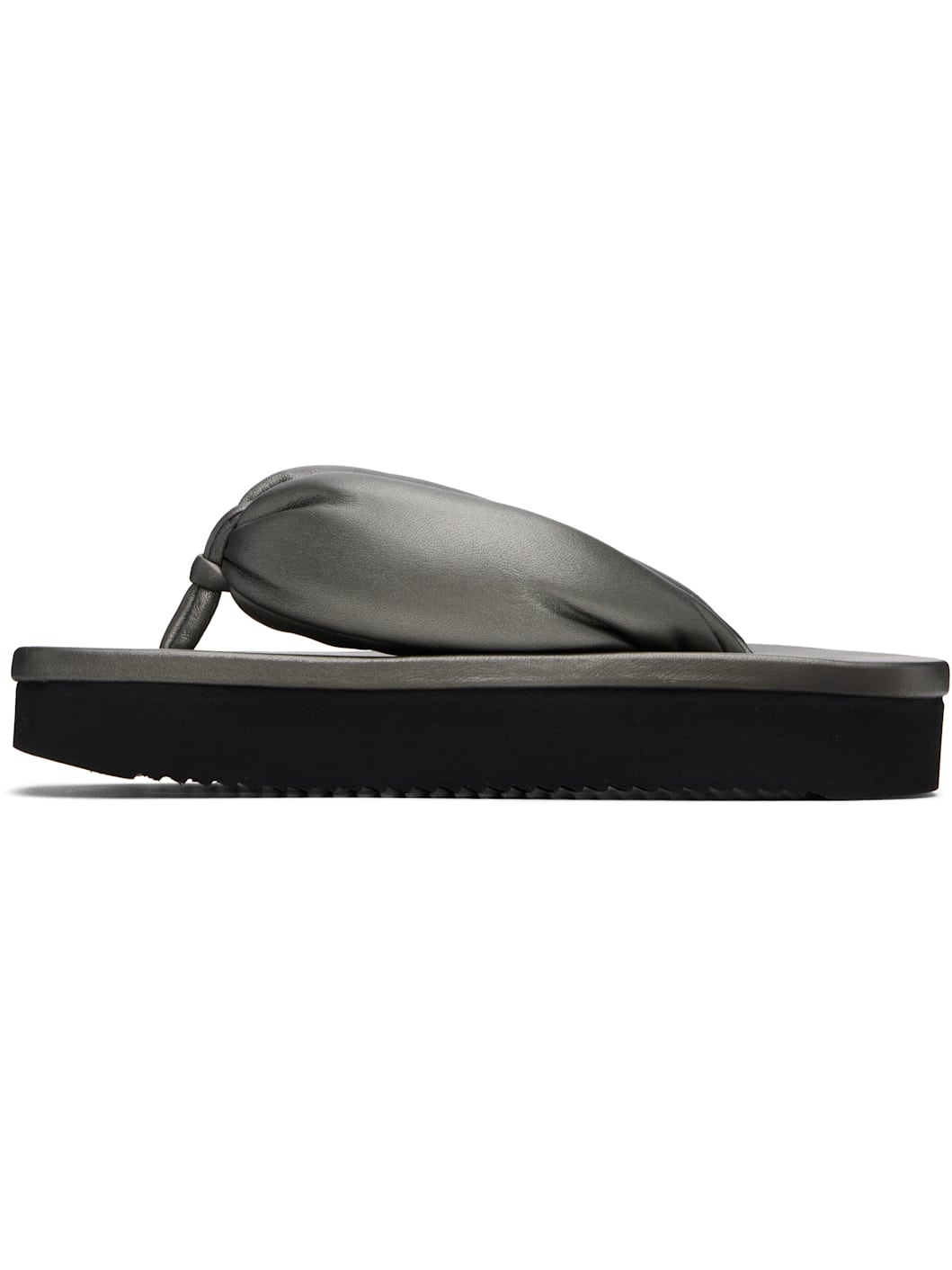 Gunmetal Hollywood Peached Lambskin Flip-Flops - 3