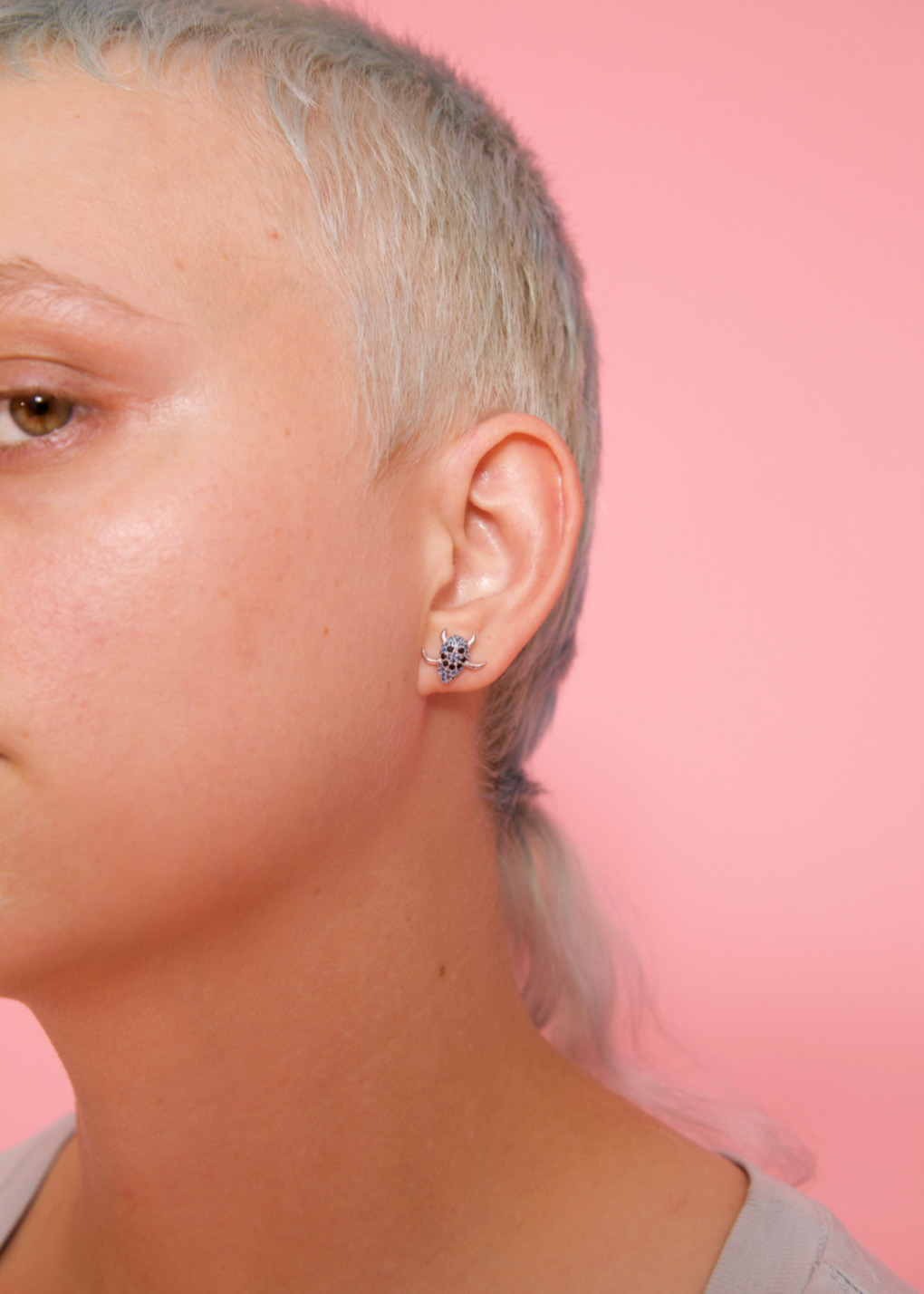 AQUAMARINE SPIKE MONSTER STUDS - 3