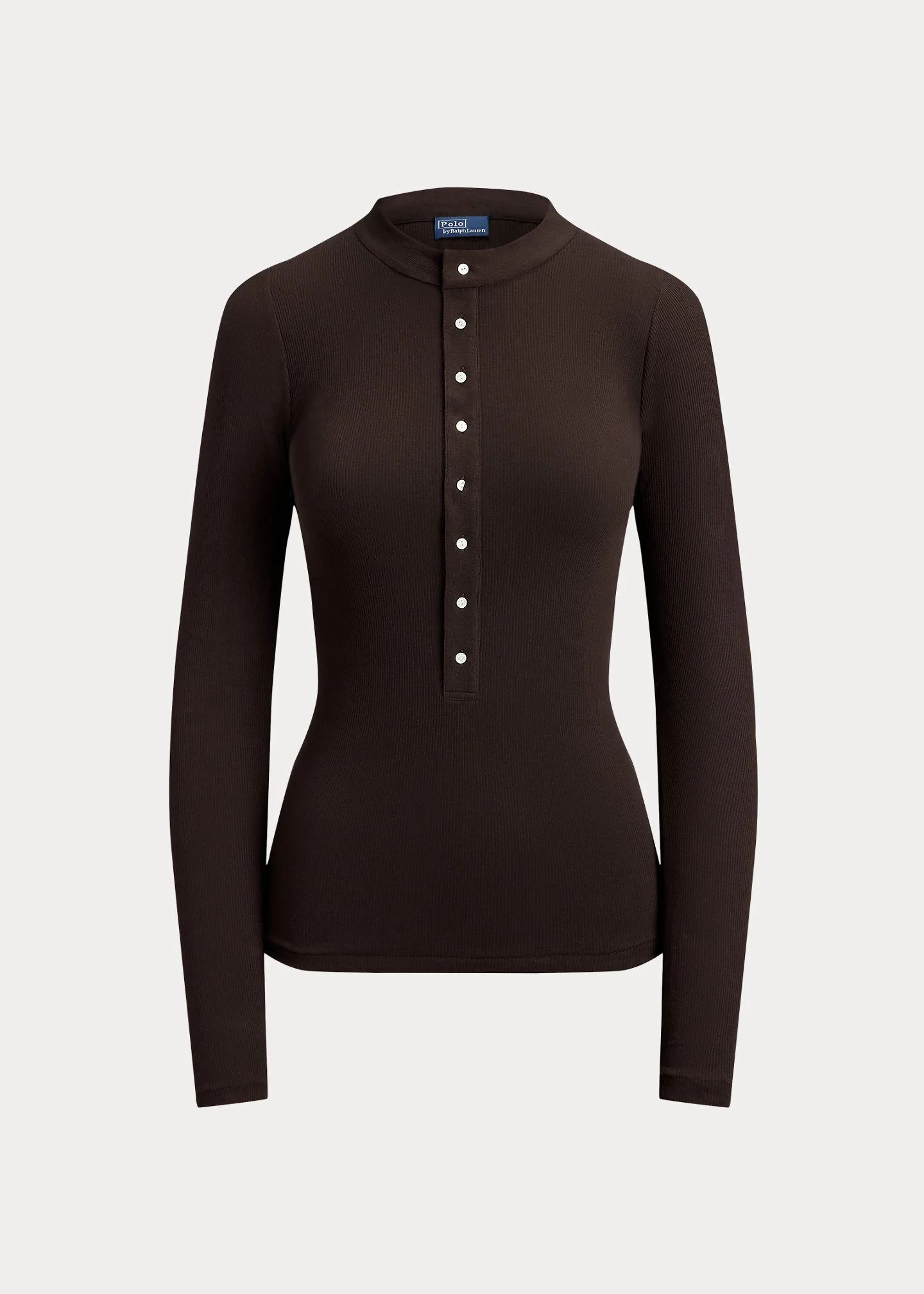 Ribbed Crepe Henley Shirt - 1