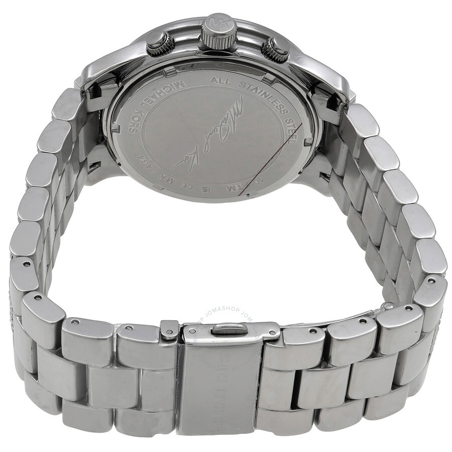 Michael Kors - Michael Kors Runway Pave Chronograph Quartz Silver Dial Ladies Watch MK7434 - 3