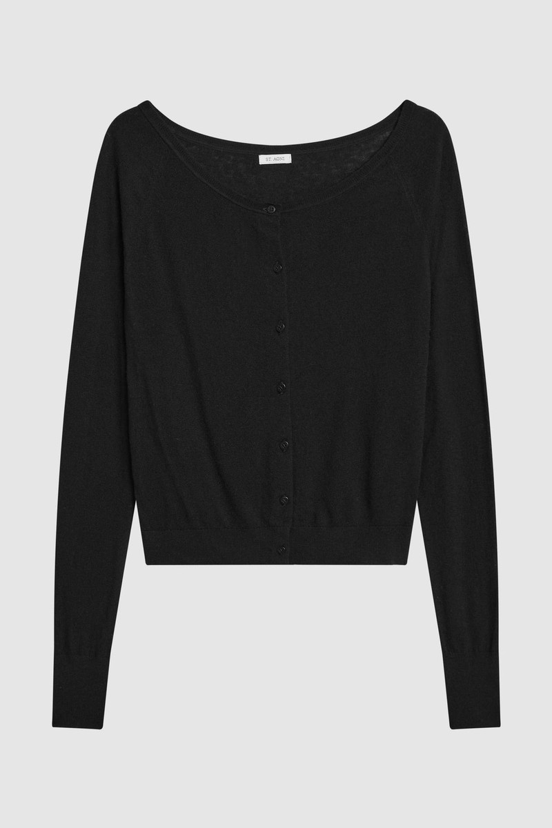 Merino Wool Ballet Cardigan - Black 6
